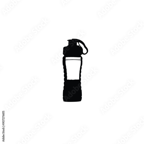 sports water bottle silhouette on white background