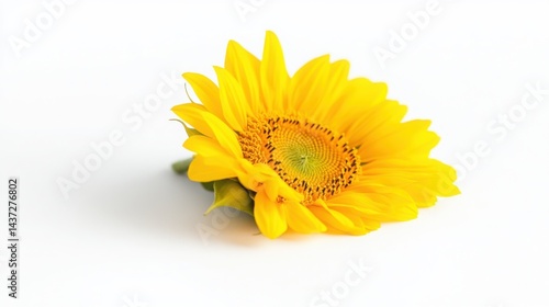 Yellow sunflowers on a white background