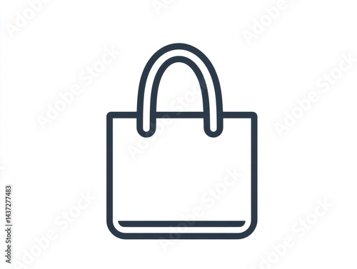 Simple tote bag icon