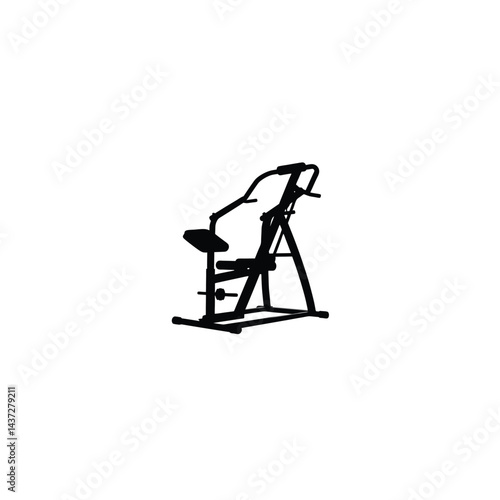 Seated Dip Machine silhouette on white background