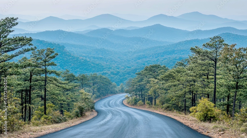 Fototapeta premium winding road through majestic mountains