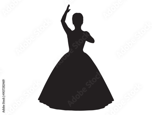 BURLESQUE SILHOUETTE WHITE BACKGROUND