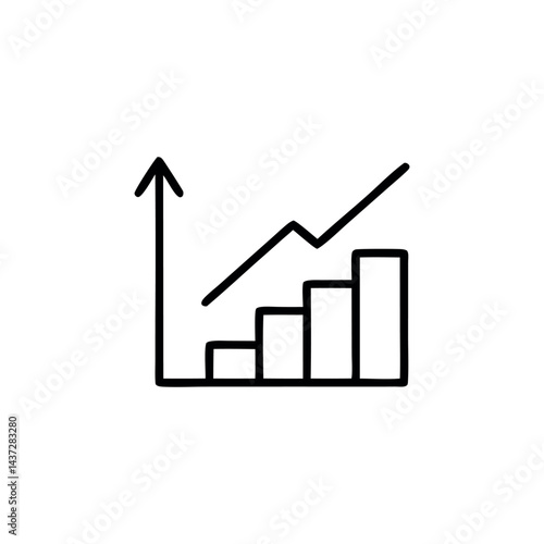 business graph with arrow