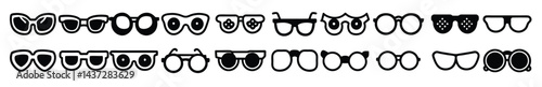 sunglass icon set. Editable stroke