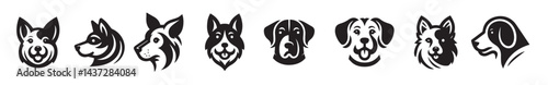 Dog head icon. Flat style. Cartoon dog face. Vector illustration. Silhouette simple. Animal Logotype concept. Logo design template