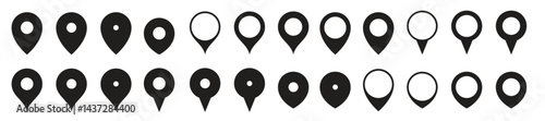 Location map pin icons set. Modern map marker collection. Pinpoint. Location pin icon. Map pin place marker. Map marker pointer icon. GPS location symbol. Flat style vector. destination
