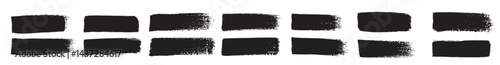 Set of grunge paintbrush. Ink stroke brush. Vector illustration