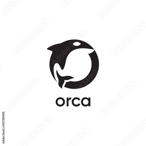 Orca logo creative design template with letter O