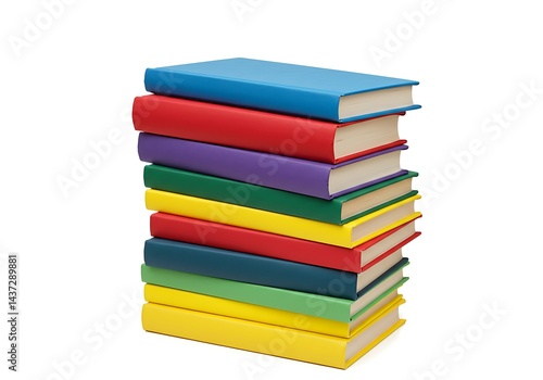 Wallpaper Mural A colorful stack of books with different colors on a white background in a vertical format Torontodigital.ca