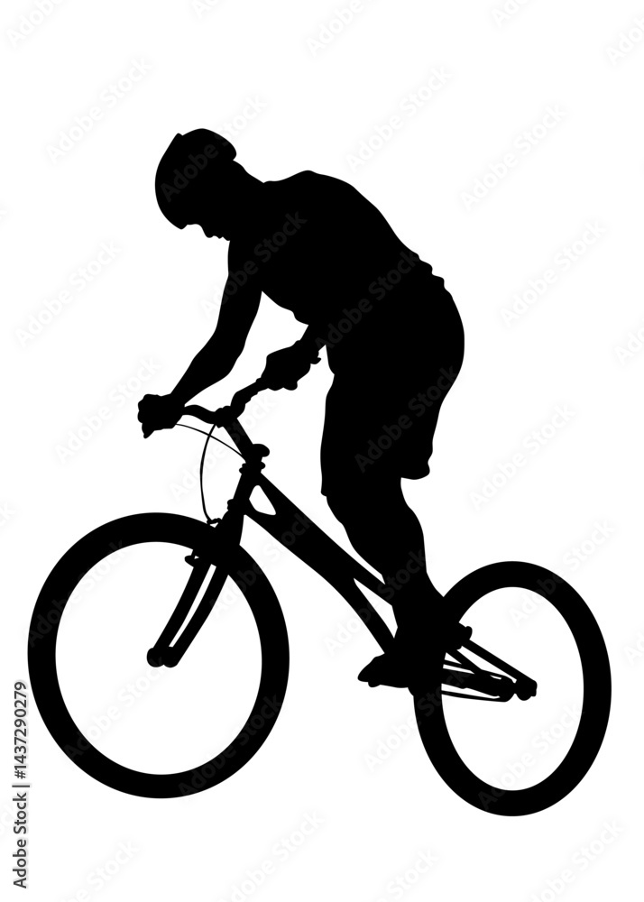 Fototapeta premium Sport people whit bike on white background