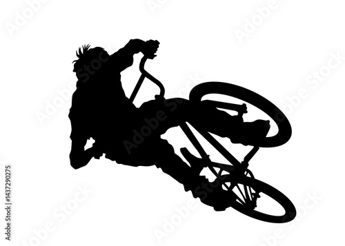 Sport people whit bike on white background