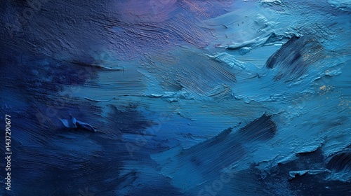 Textured blue painted background with rich gradients and rough brush strokes creating a deep and expressive abstract surface