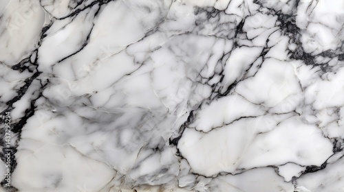 White marble texture with flowing black and gray veins creating a modern, elegant, and natural abstract design