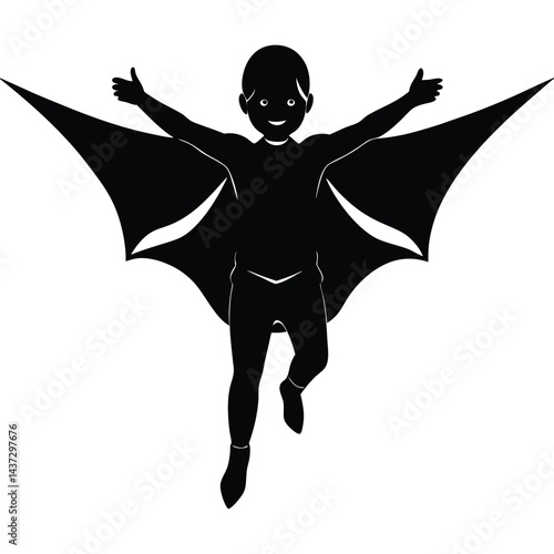 Collection of children silhouettes boys and girls 
vector illustration
