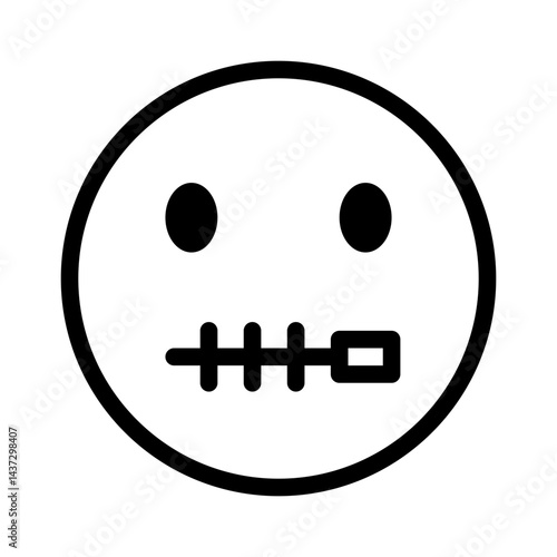 Zipped mouth silent face icon