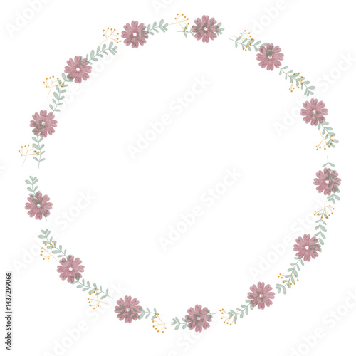 Rustic Green Leaf and Flower Wreath