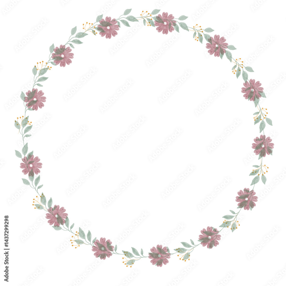 Rustic Green Leaf and Flower Wreath Rustic Green Leaf and Flower Wreath