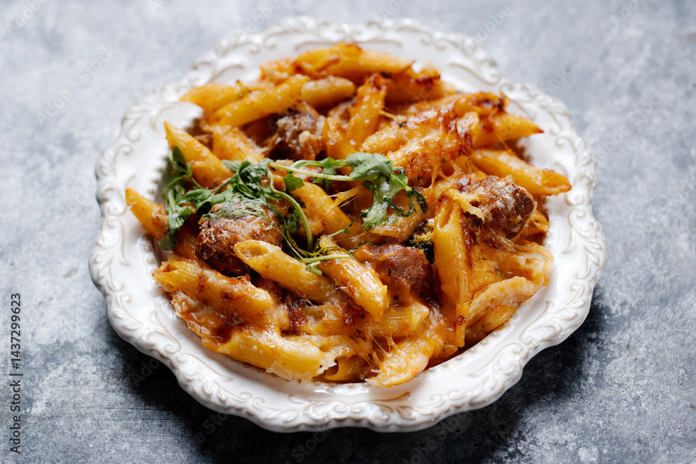italian meatball macaroni and cheese
