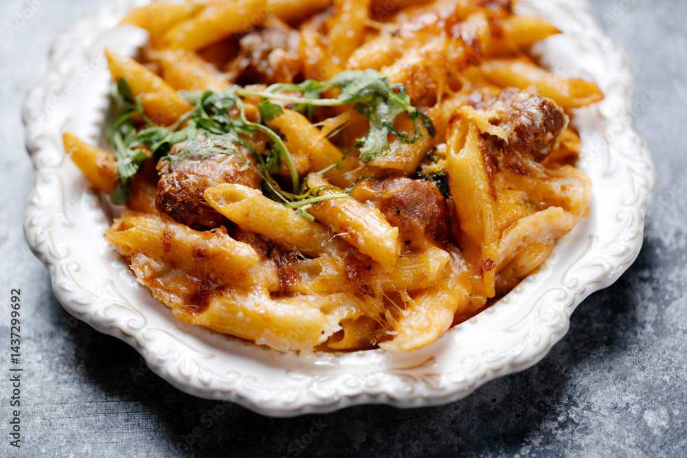 italian meatball macaroni and cheese