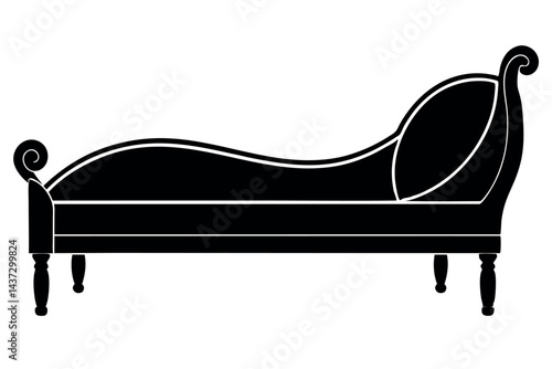 


     Daybed icon silhouette vector illustration.
