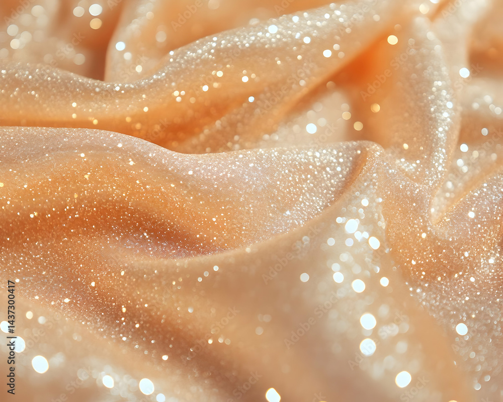 Peach glitter fabric texture Peach glitter fabric texture
