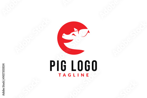 pig logo design vector illustration