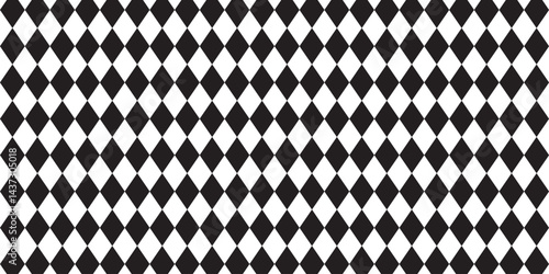 Grunge black and white harlequin pattern with vintage texture, Seamless harlequin pattern-black and white eps 10