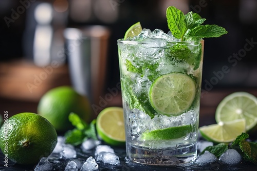 Wallpaper Mural A classic mojito mocktail with lime, mint, and soda, served over crushed ice. Torontodigital.ca