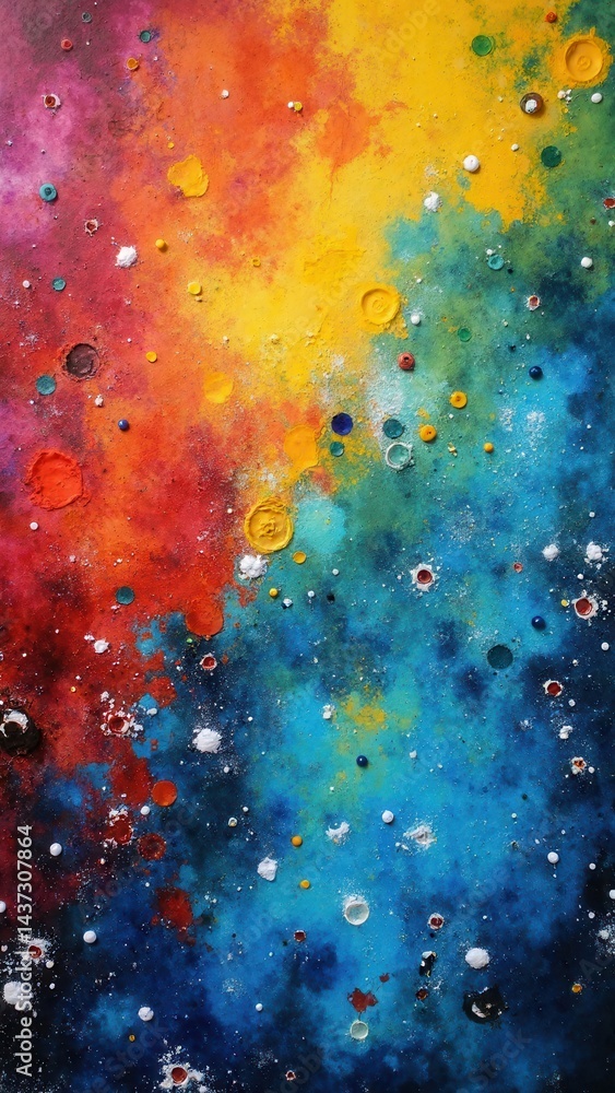 View from the drone of the festival of colors holiday paint.