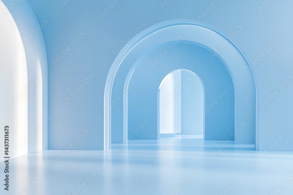 Minimalistic Light Blue Studio Room Background Interior Scene Minimalistic Light Blue Studio Room Background Interior Scene