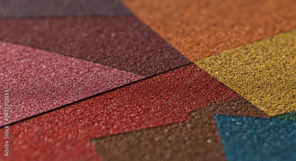 Fototapeta premium A colorful piece of paper with a pattern of triangles and squares