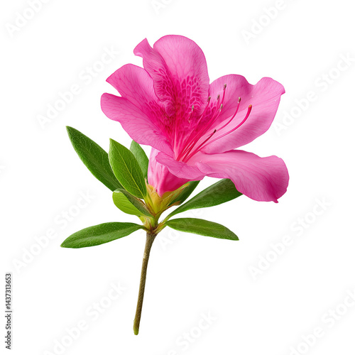 Pink azalea flower isolated on white background