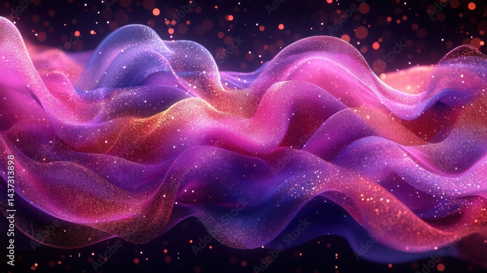Fototapeta premium Abstract, swirling, iridescent fabric