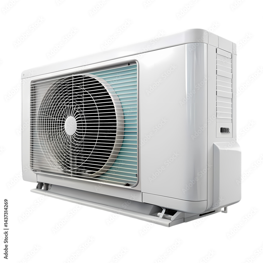 High-Efficiency Outdoor Air Conditioning Unit on Transparent background High-Efficiency Outdoor Air Conditioning Unit on Transparent background