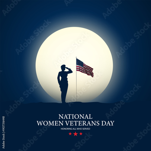 Happy Women Veterans Day United States of America background vector illustration
