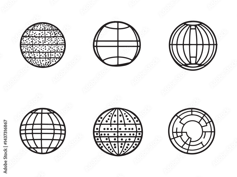 Disco Ball line art icon simple and elegant design Disco Ball line art icon simple and elegant design