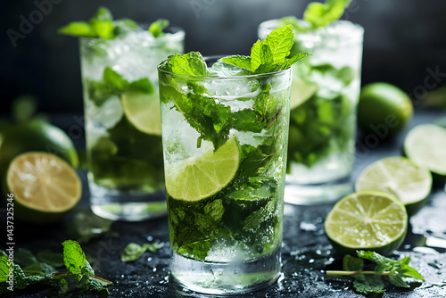 Wallpaper Mural Refreshing Mojitos with Muddled Mint and Lime in Tall Glasses Torontodigital.ca