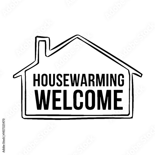 Housewarming Welcome Symbol Vector Graphic with Transparent Background, Housewarming Welcome Icon