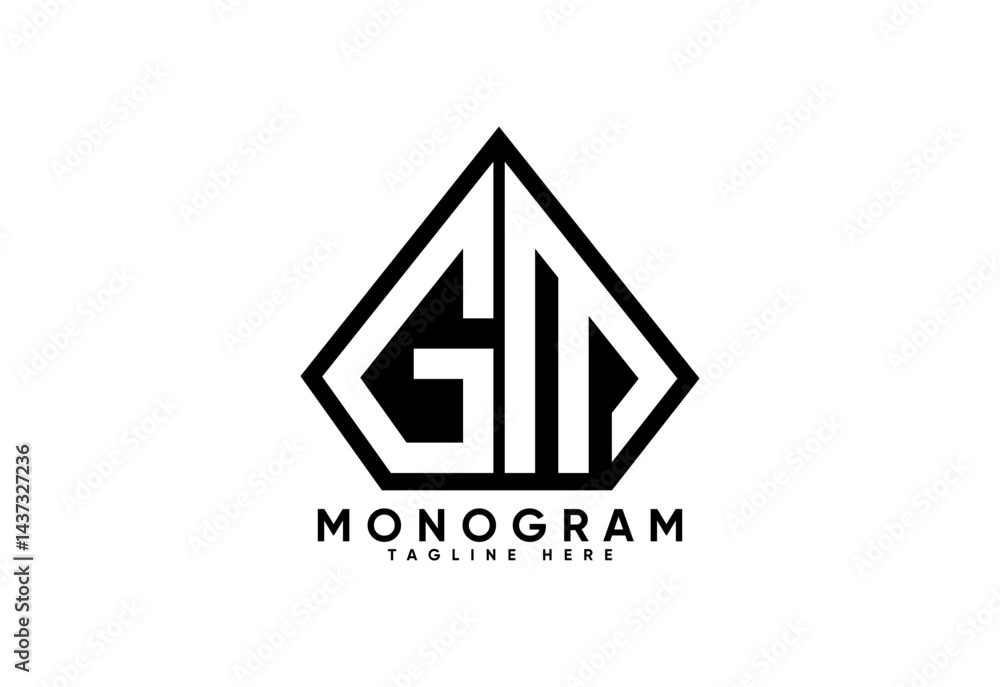 Fototapeta premium GM letter creative monogram vector logo design.
