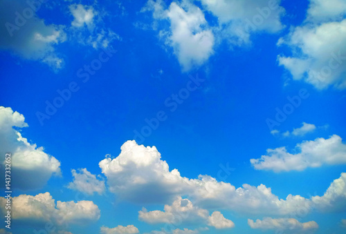 The perspective of nimbus clouds in the blue sky backgrounds