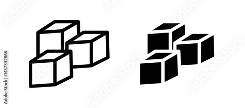 Sugar icon in black color for website or app.
