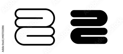 Towel icon in black color for website or app.