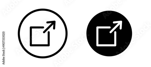 Share icon in black color for website or app.