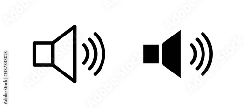 Volume icon in black color for website or app.
