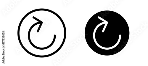 Refresh icon in black color for website or app.