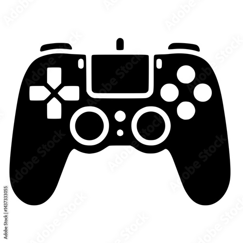 Minimal Gamepad Icon – Black Solid Vector for Gaming and Console Projects