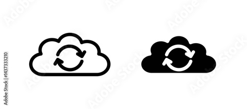 Backup icon in black color for website or app.