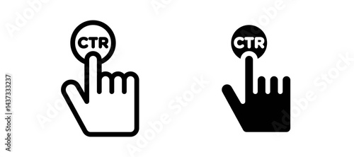 CTR icon in black color for website or app.
