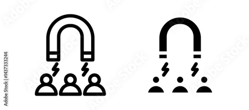 User engagement icon in black color for website or app.