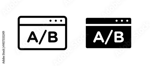 A B test icon in black color for website or app.